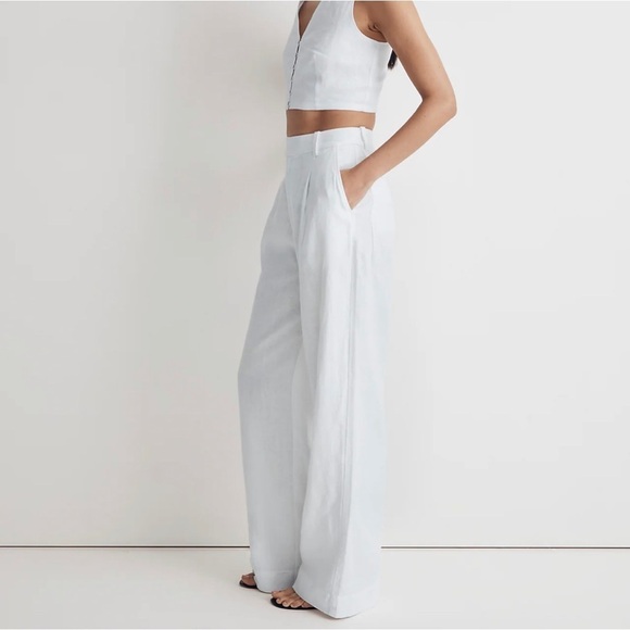 Madewell The Harlow Wide-Leg Pant in 100% Linen - Picture 3 of 7